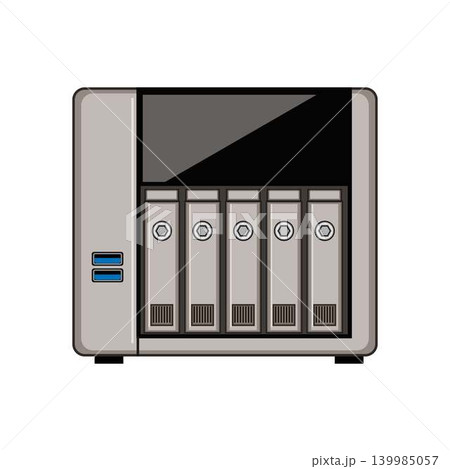 Nas server illustrating data storage and networking concept Nas server illustrating data storage and networking concept 139985057