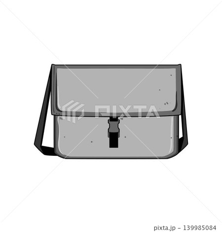 Messenger bag illustration showing storage and portability Messenger bag illustration showing storage and portability 139985084