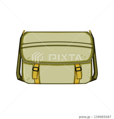Canvas messenger bag representing travel adventure and education Canvas messenger bag representing travel adventure and education 139985087