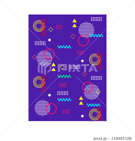 Memphis style pattern creating playful geometric background Memphis style pattern creating playful geometric background 139985106