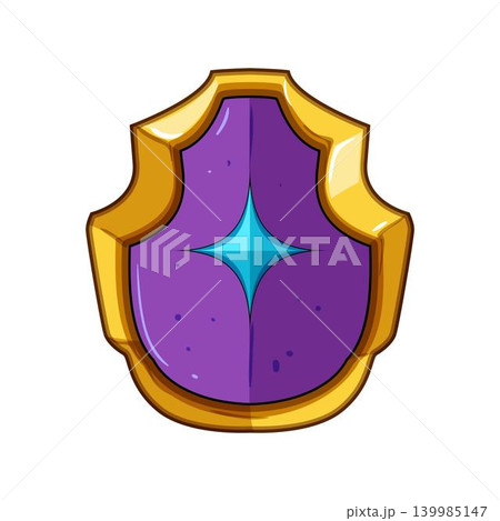 Fantasy magic shield with purple and gold design 139985147