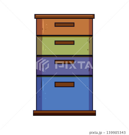 Colorful stack with multiple storage drawers 139985343