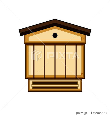 Wooden beehive structure creating natural honey production Wooden beehive structure creating natural honey production 139985345