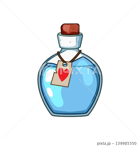 Fantasy magic healing potion bottle cartoon drawing Fantasy magic healing potion bottle cartoon drawing 139985350