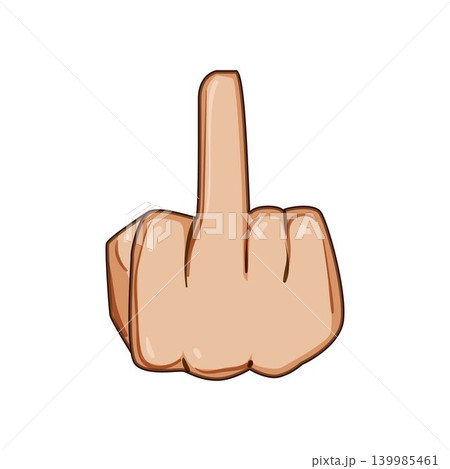 Hand making rude gesture showing insult defiance Hand making rude gesture showing insult defiance 139985461