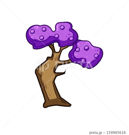 Fantasy magic tree with purple leaves and fruit Fantasy magic tree with purple leaves and fruit 139985616