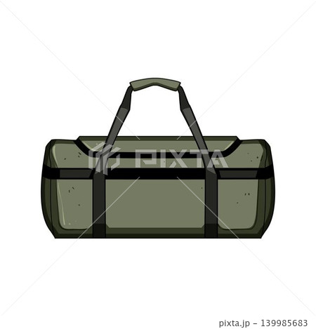 Green duffel bag vector illustration on white background 139985683