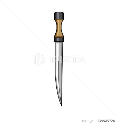 Dagger weapon with sharp blade cartoon illustration Dagger weapon with sharp blade cartoon illustration 139985720