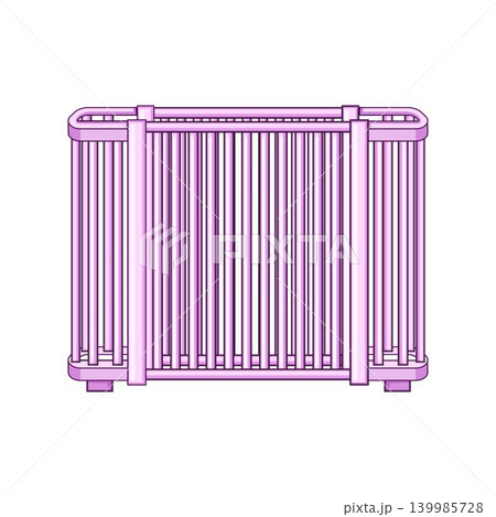Baby crib side barrier illustration for infant safety Baby crib side barrier illustration for infant safety 139985728