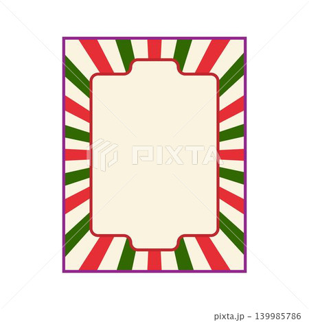 Vintage circus frame template with radial stripes 139985786