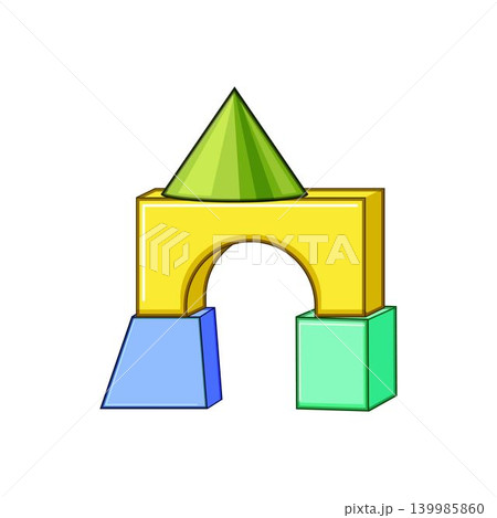 Building blocks creating colorful geometric shape structure Building blocks creating colorful geometric shape structure 139985860