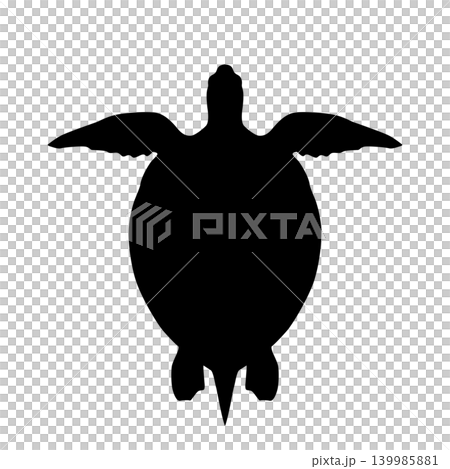Sea turtle black silhouette Sea turtle black silhouette 139985881