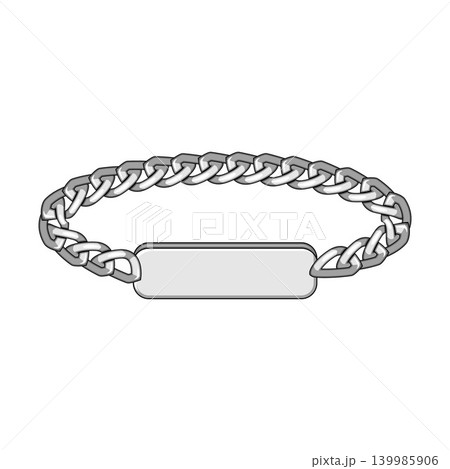 Silver chain id bracelet with blank name plate Silver chain id bracelet with blank name plate 139985906