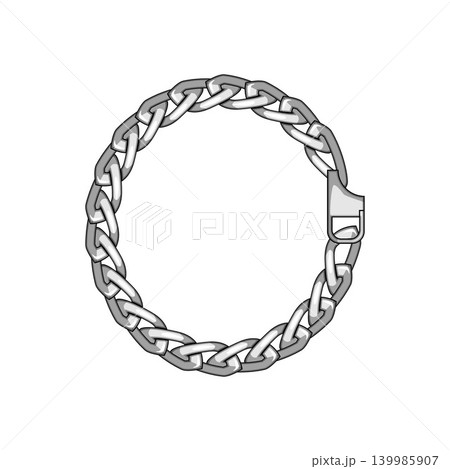 Silver chain bracelet forming circle with clasp Silver chain bracelet forming circle with clasp 139985907