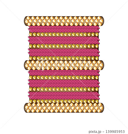 Indian churi bracelet featuring pink threads and golden beads Indian churi bracelet featuring pink threads and golden beads 139985953