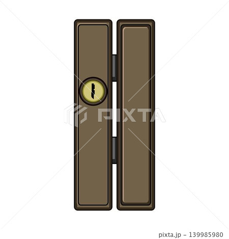 Close up view on a security lock mechanism Close up view on a security lock mechanism 139985980