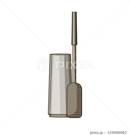 Modern bathroom toilet brush with holder for hygiene 139986062