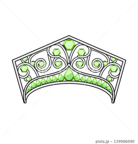 Crown tiara sparkling green jewels elegant accessory Crown tiara sparkling green jewels elegant accessory 139986090