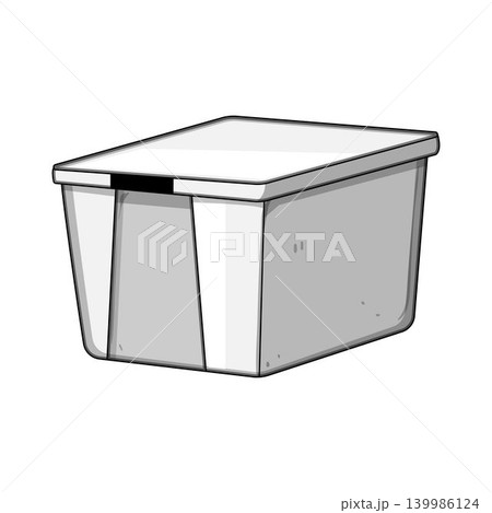 Plastic storage box keeping household items organized 139986124