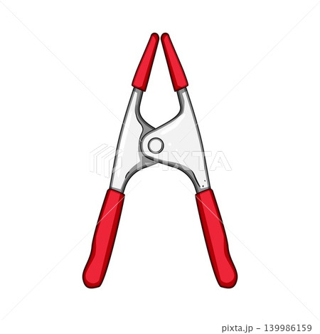Hand tool clip art with red spring clamp Hand tool clip art with red spring clamp 139986159