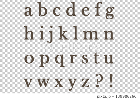 文字 6 アルファベット 小文字 こげ茶色 文字 6 アルファベット 小文字 こげ茶色 139986266