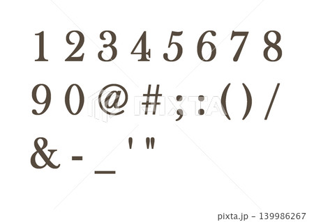 文字 6 アルファベット 数字 こげ茶色 139986267