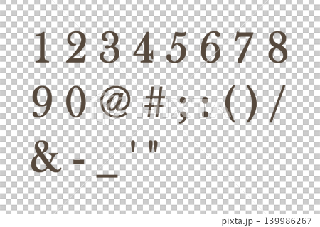 文字 6 アルファベット 数字 こげ茶色 139986267