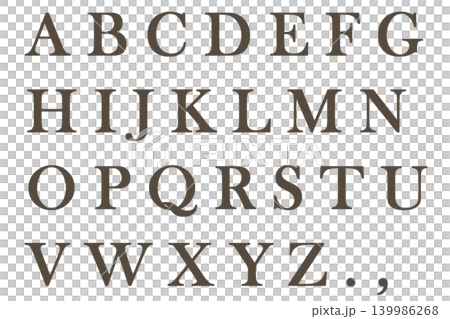文字 6 アルファベット 大文字 こげ茶色 文字 6 アルファベット 大文字 こげ茶色 139986268