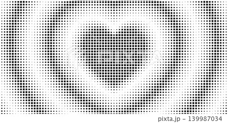 Halftone heart pattern with gradient dots creates romantic texture. Perfect for love theme designs, Valentines cards, medical badges, or abstract digital backgrounds. Halftone heart pattern with gradient dots creates romantic texture. Perfect for love theme designs, Valentines cards, medical badges, or abstract digital backgrounds. 139987034