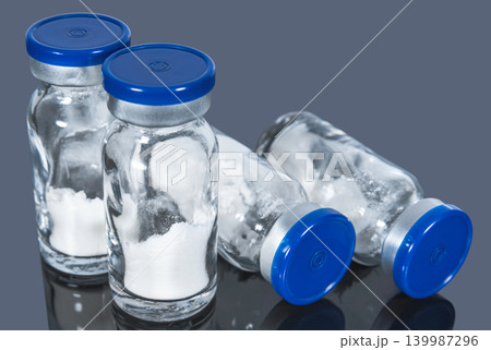 Medical vials with white powder drug Medical vials with white powder drug 139987296