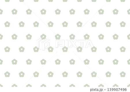小花柄の透過素材 くすみグリーン セージリーフ 139987496