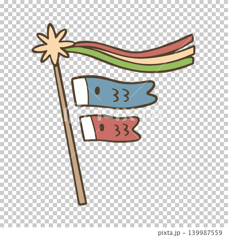 Cute illustration of carp streamers and wind socks | Children's Day / Tango no Sekku (Boys' Festival) Cute illustration of carp streamers and wind socks | Children's Day / Tango no Sekku (Boys' Festival) 139987559