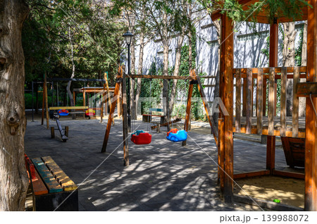 Childrens playground in residential complex courtyard Childrens playground in residential complex courtyard 139988072