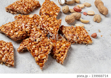kozinaki with peanuts, dessert, gozinaki, traditional Georgian cuisine, no people, kozinaki with peanuts, dessert, gozinaki, traditional Georgian cuisine, no people, 139988714
