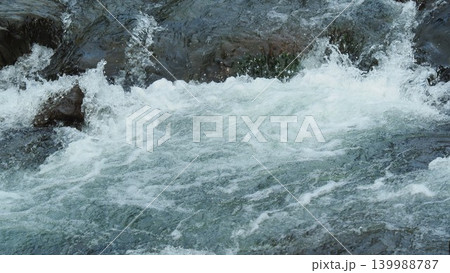 河川の氾濫・増水　溢水　越水　A river overflows 139988787