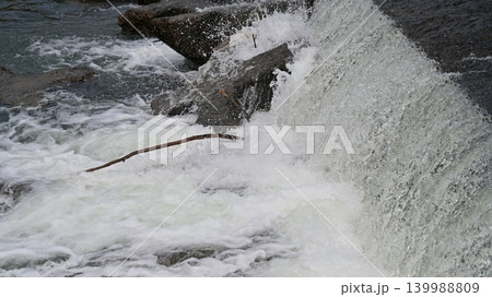 河川の氾濫・増水　溢水　越水　A river overflows 139988809