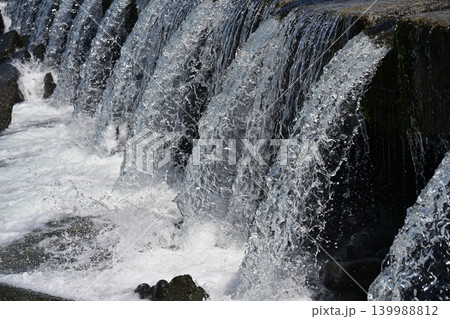 河川の氾濫・増水　溢水　越水　A river overflows 139988812