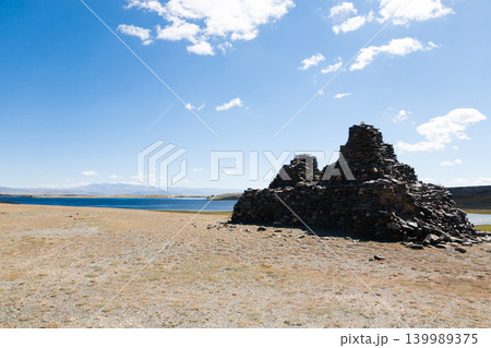 Cemetery with ancient statues in remote region of Mongolia, Altai Tavan Bogd National Park Cemetery with ancient statues in remote region of Mongolia, Altai Tavan Bogd National Park 139989375
