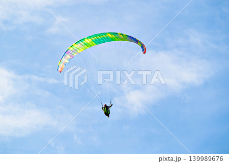 Paragliding adventure sport, free flight in nature 139989676