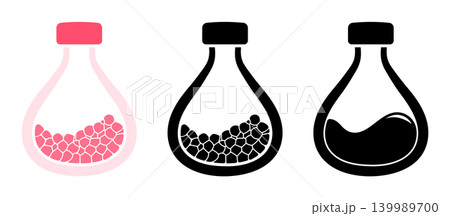 Potion bottle flask icon set, without background Potion bottle flask icon set, without background 139989700