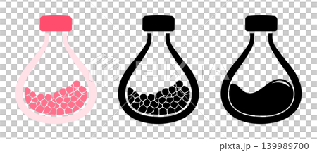 Potion bottle flask icon set, without background Potion bottle flask icon set, without background 139989700