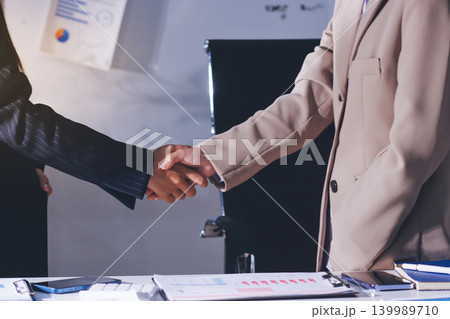 Accountants processing financial documents and taxes, managing corporate finance in a modern office. Audit and taxes in business 139989710