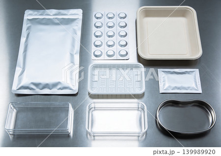 Assortment of sterile packaging and containers for medical or food products Assortment of sterile packaging and containers for medical or food products 139989920