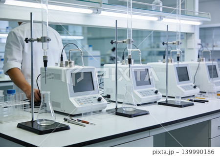 Modern laboratory equipment set up for scientific research and analysis Modern laboratory equipment set up for scientific research and analysis 139990186