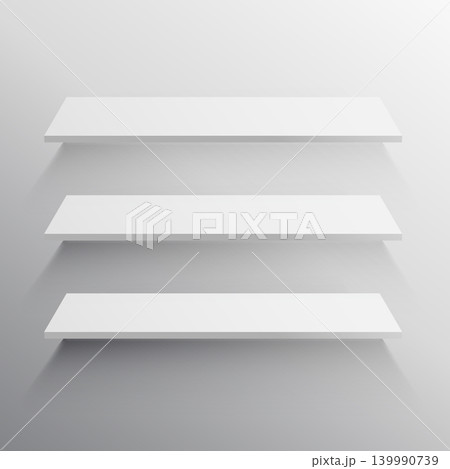 three shelves with long shadow mockup three shelves with long shadow mockup 139990739