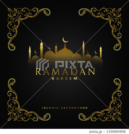 premium ramadan kareem festival golden background 139990906
