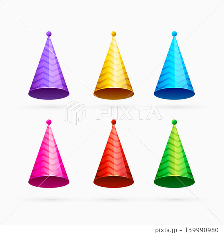 set of colorful celebration or happy birthday caps 139990980