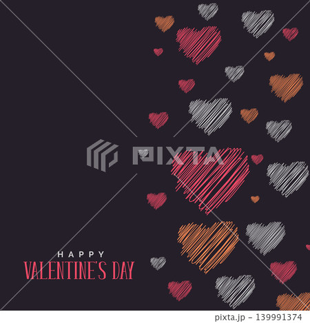 creative hand drawn heart colorful sketch background 139991374