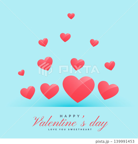flying hearts on blue background happy valentine's day flying hearts on blue background happy valentine's day 139991453