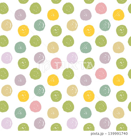 Polka Dots Seamless Pattern Graphic Hand Drawn 139991740